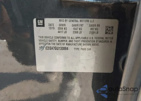 2016 Chevrolet Malibu Limited Lt from USA, damaged, VIN 1G11C5SA7GU130884